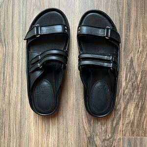 L.A.M.B. Women's Black Slide Sandals